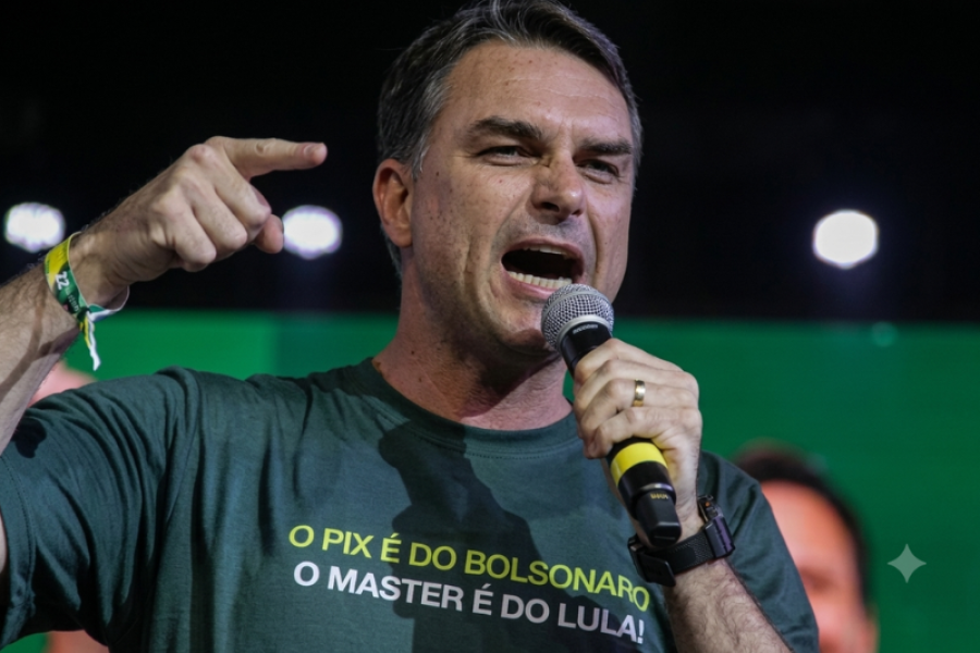 FLÁVIO BOLSONARO DETONA GONET APÓS FOTO COM VORCARO: “RINDO DA CARA DO POVO SOFRIDO”